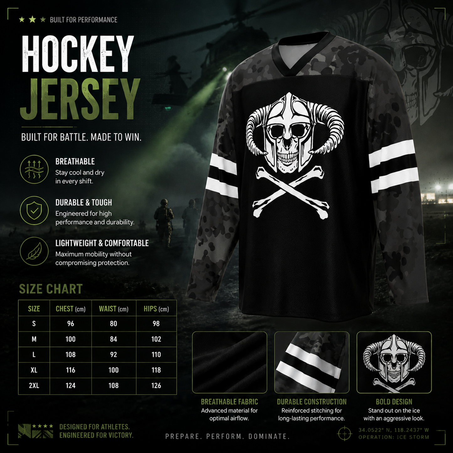 OTN® "NIGHT WARRIORS" HOCKEY SHIRT [FLECKTARN NIGHT]